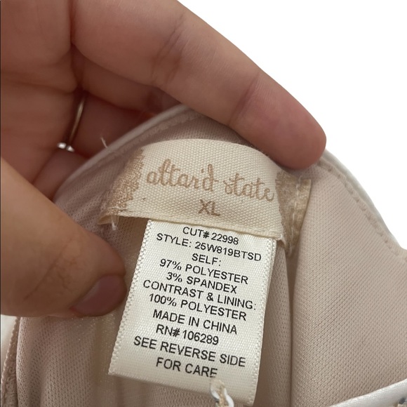 Altar’d State Gwen Sequin Fringe Dress White Silver Size XL Adjustable Straps - Picture 5 of 5